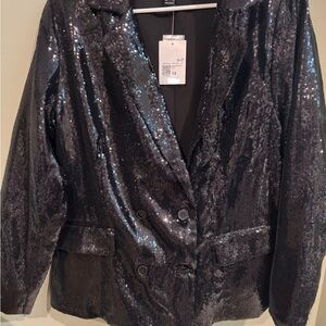 Sequin Black Jacket 1X